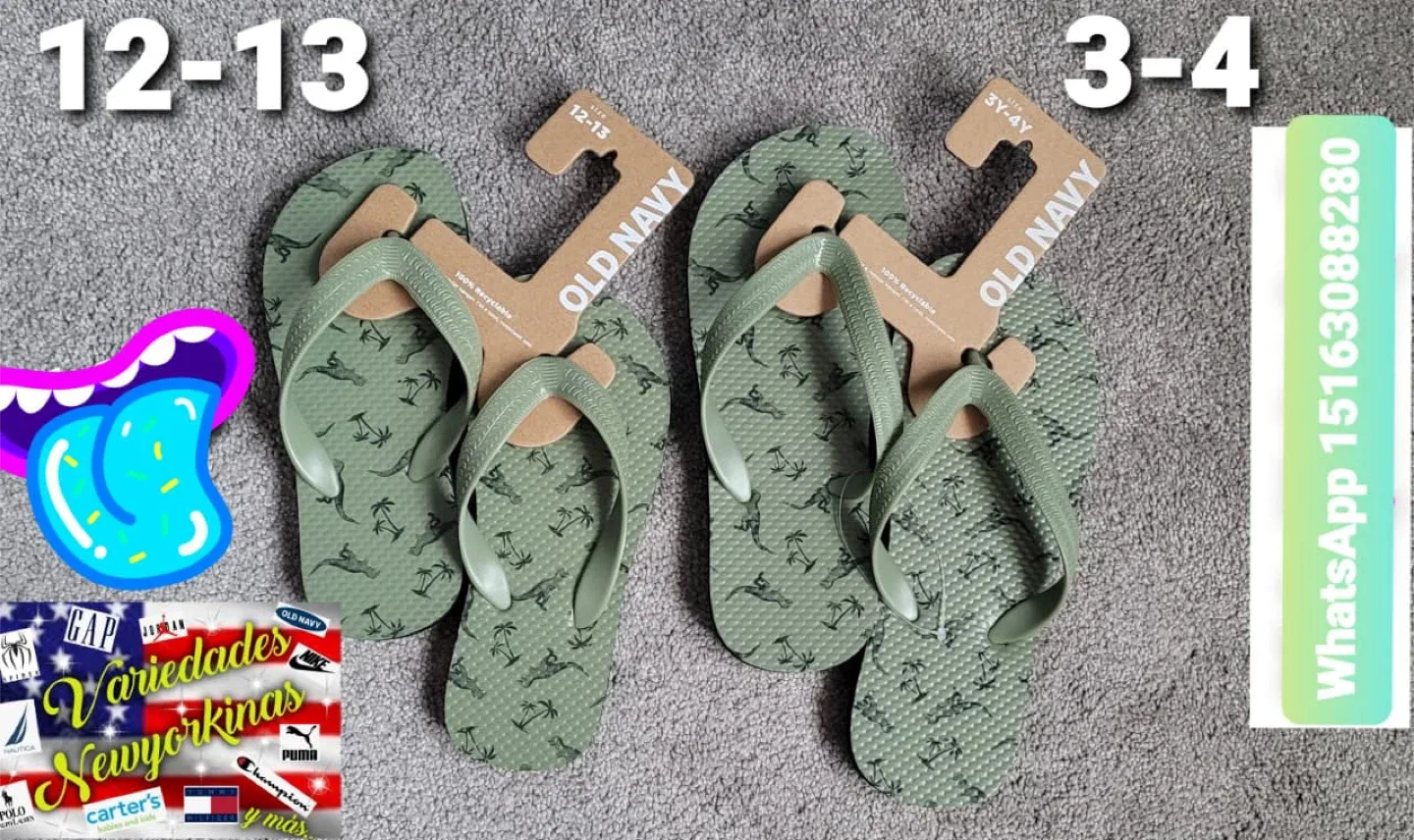 Old Navy Flip Flops - Size 12-13 & 3-4 thumbnail