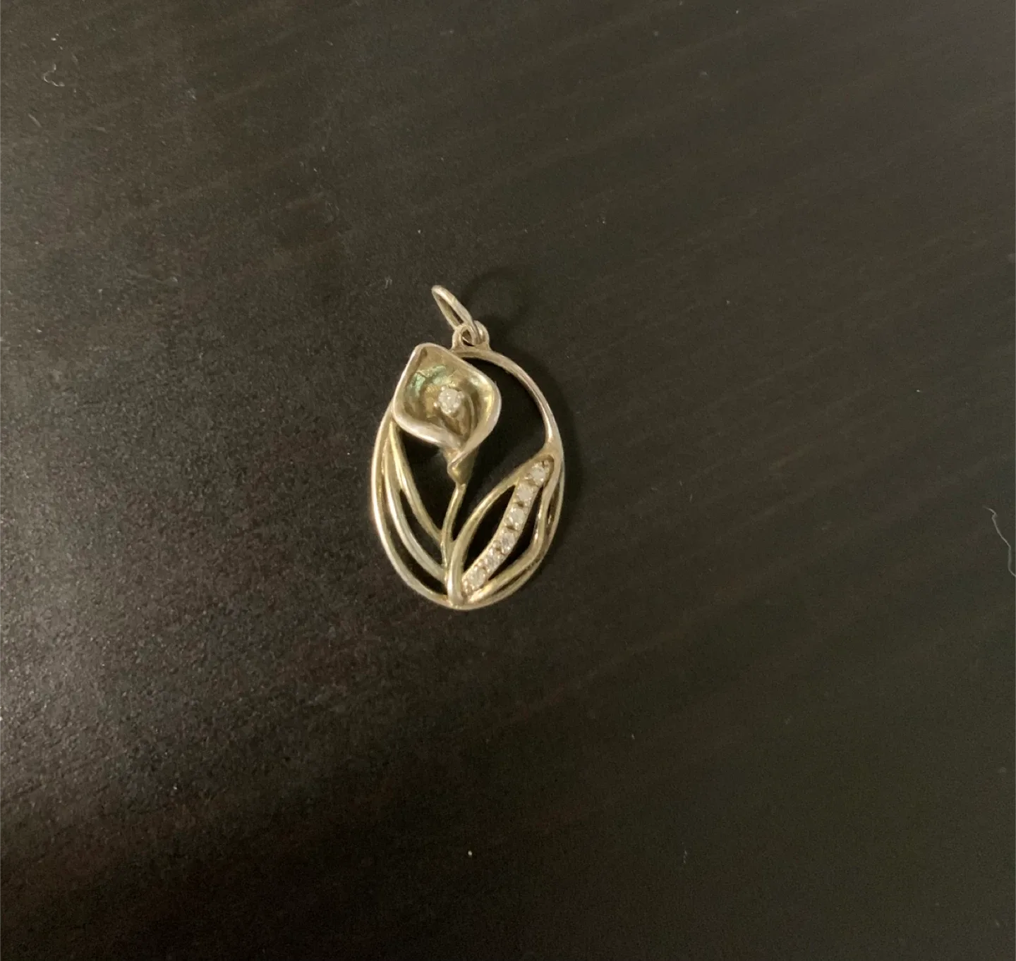 Sterling silver calla lily pendant thumbnail