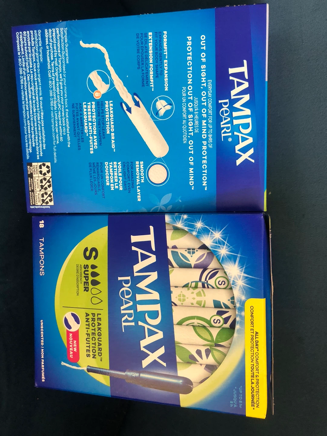 Tampax Pearl Super Tampons, 18 Count