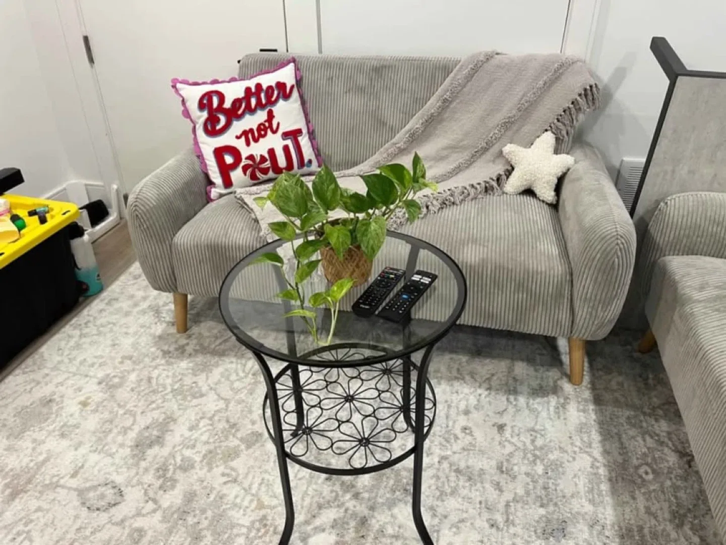 Grey Loveseat Sofa - 57" Wide