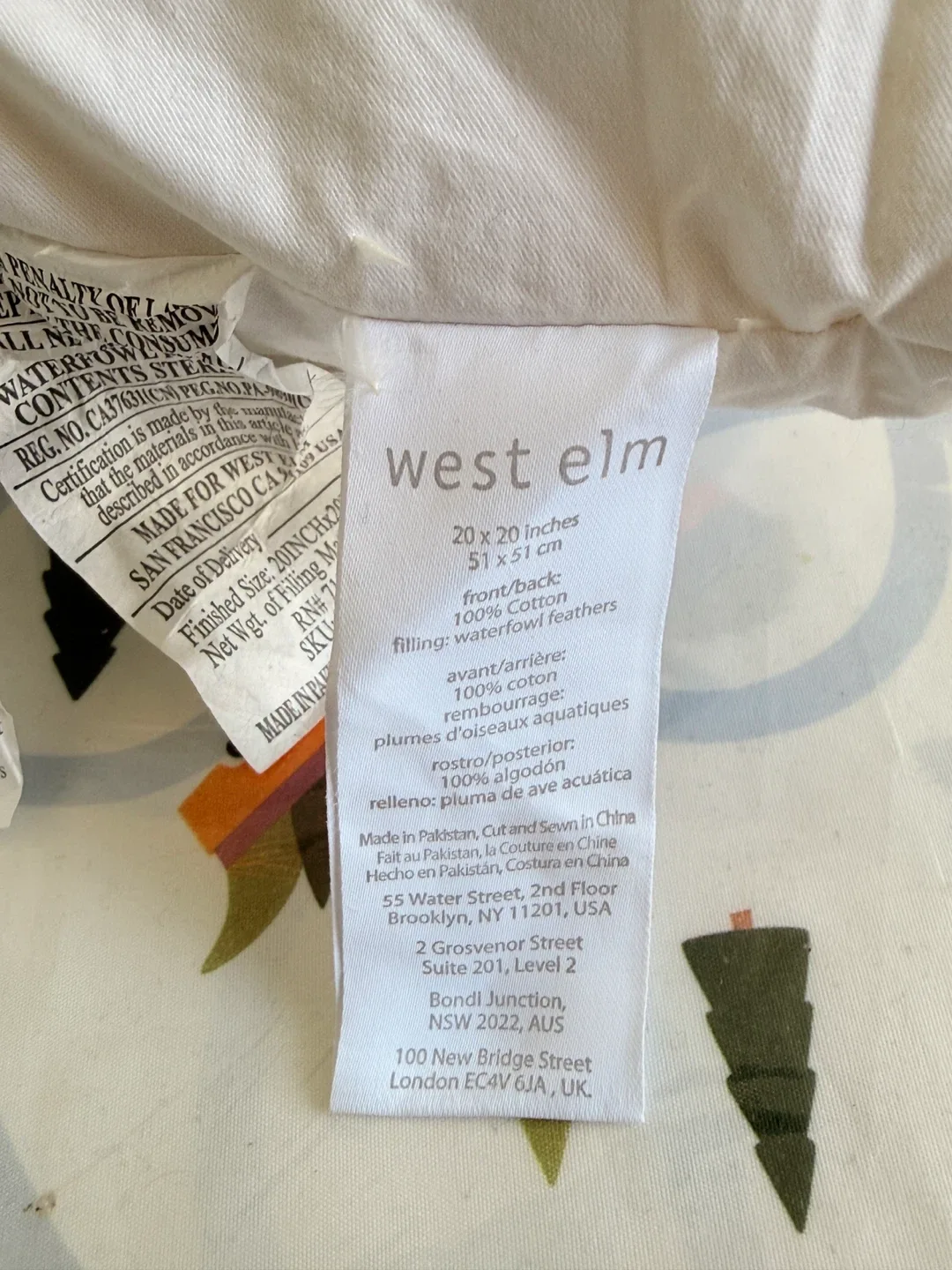 Pillow Insert West Elm 20"x20" Decorative image indicator(4)