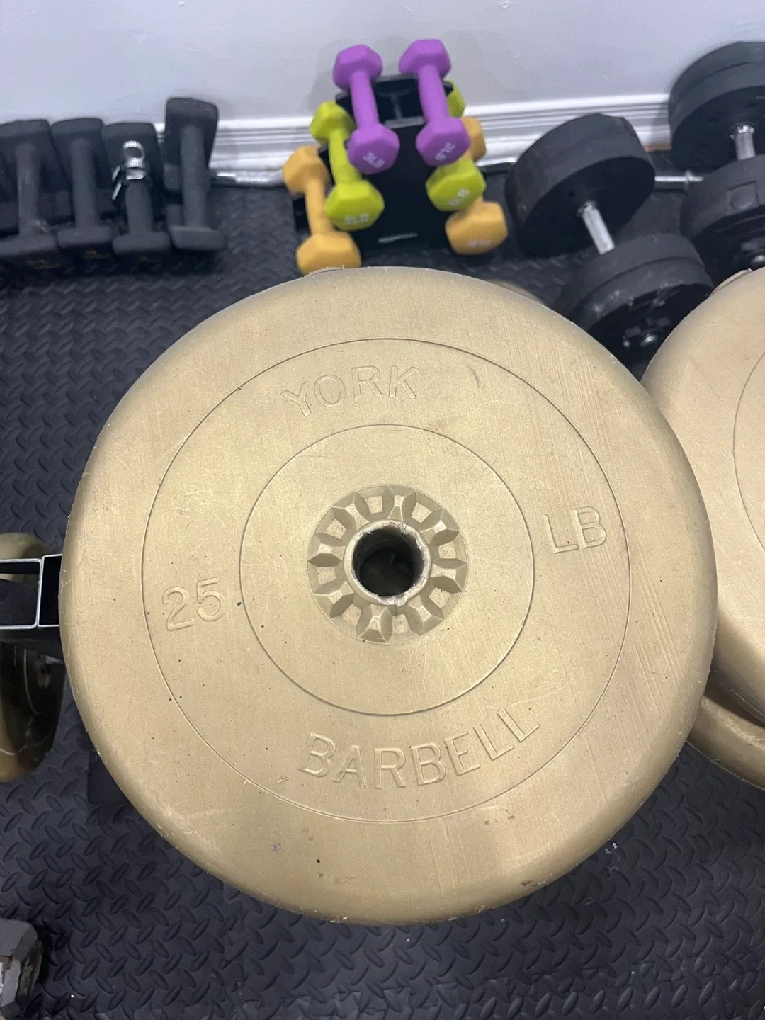 York Barbell Weight Plates - 25lb, 10lb, 5lb thumbnail