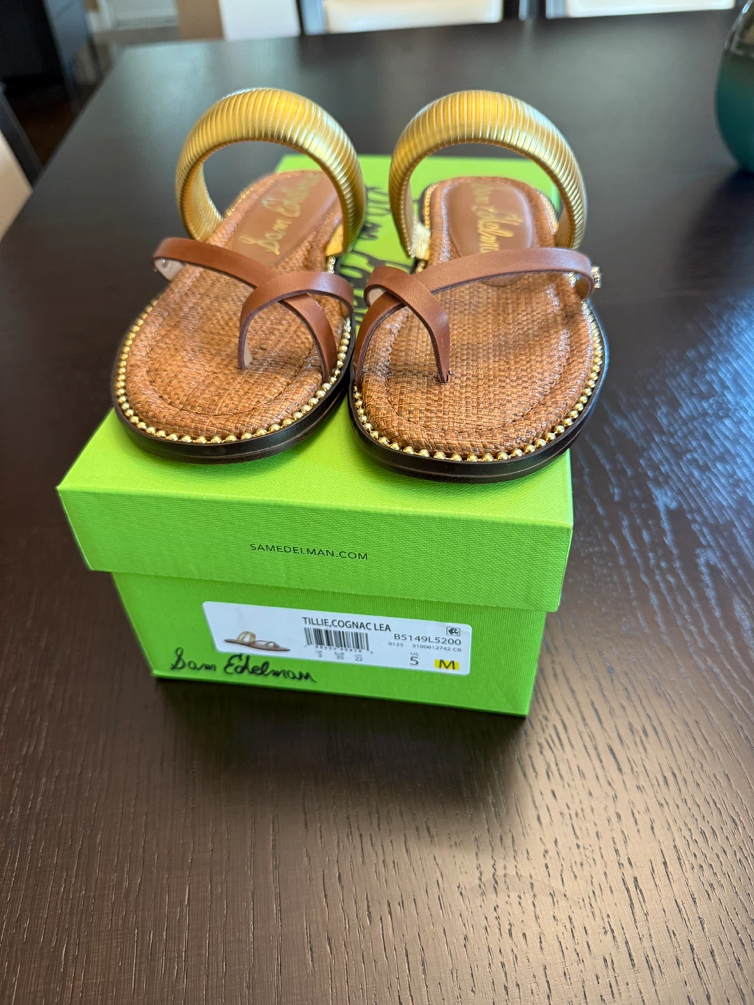 Sam Edelman Tillie Sandals - Cognac Leather - Size 5