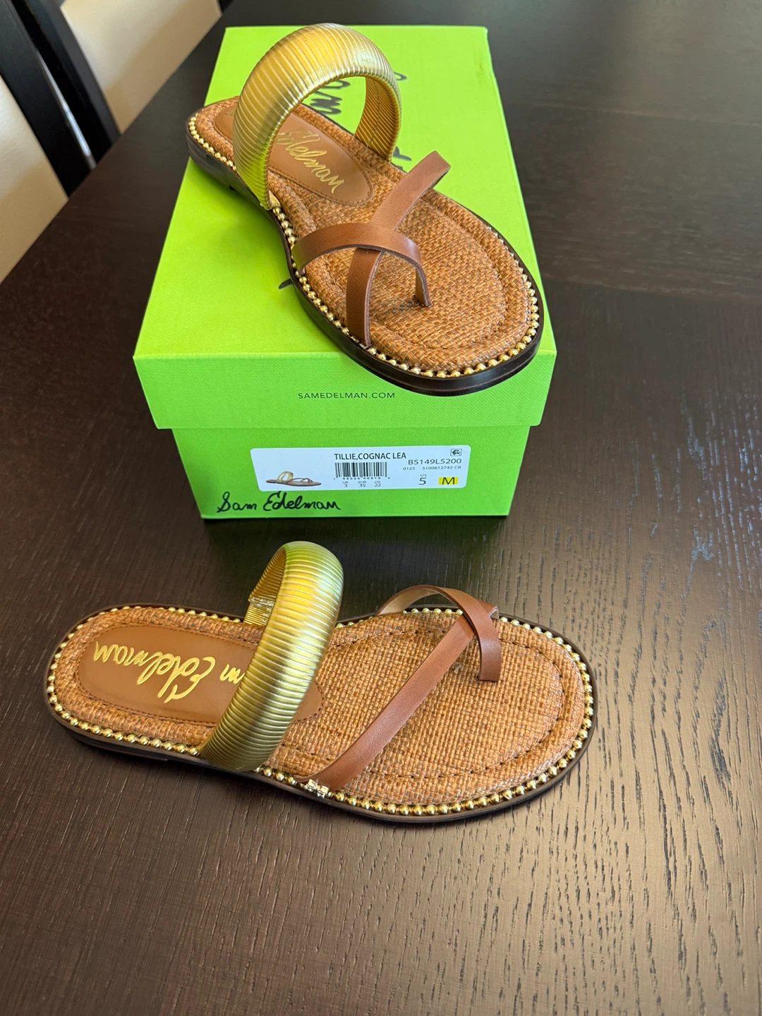 Sam Edelman Tillie Sandals - Cognac Leather - Size 5 - photo 3
