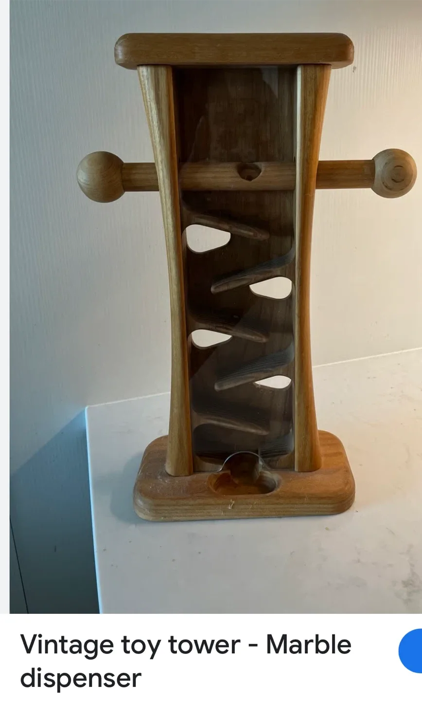 Vintage Wooden Marble Tower Toy image indicator(2)