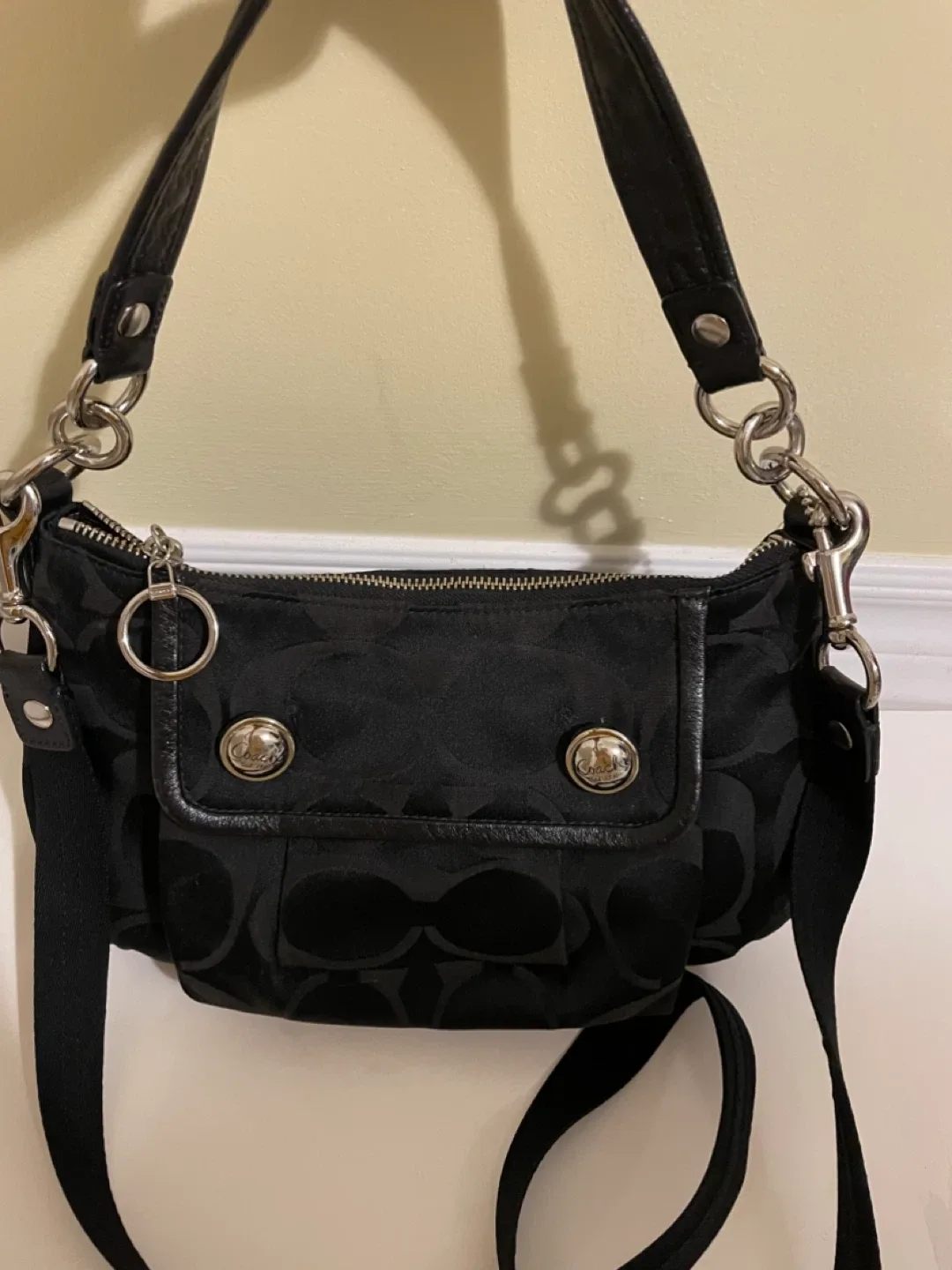 Coach Black Hobo Bag Purse thumbnail