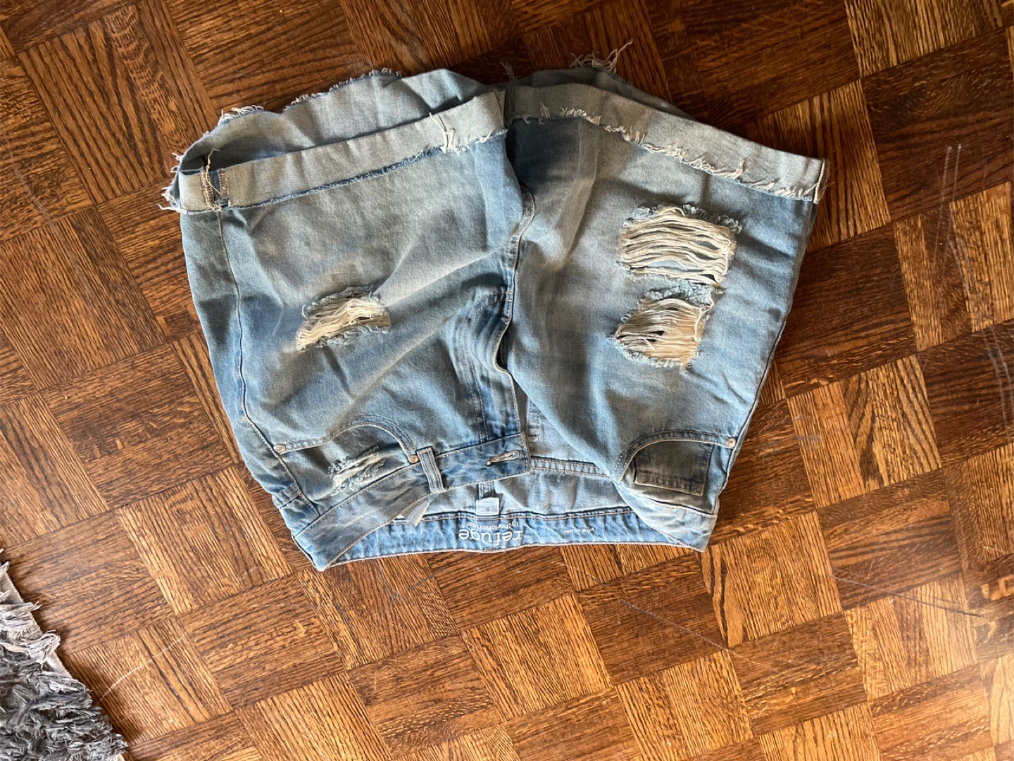 Distressed Denim Shorts - Size Unknown - photo 3