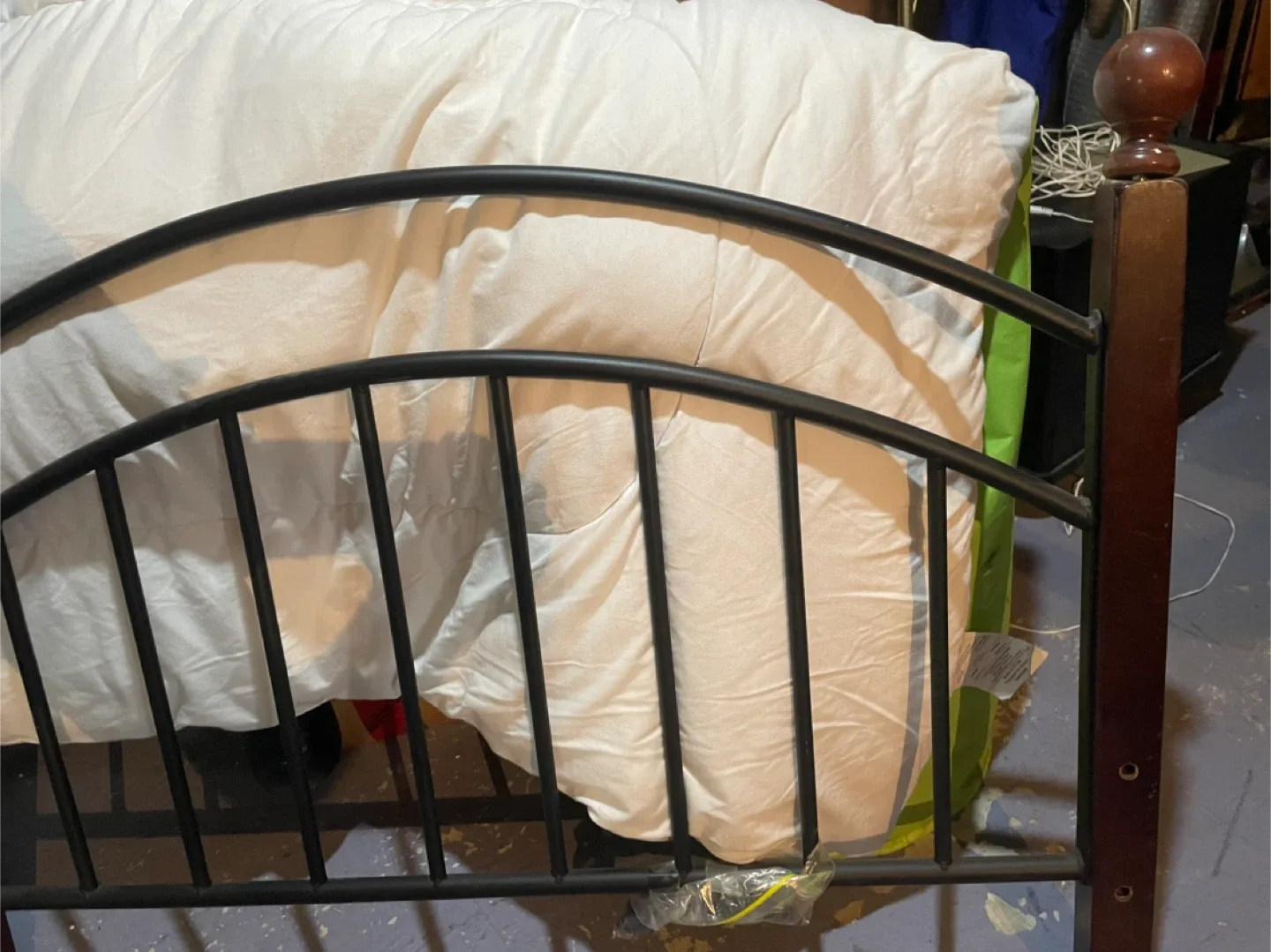 Twin Bed Frame - Black Metal & Wood image indicator(2)