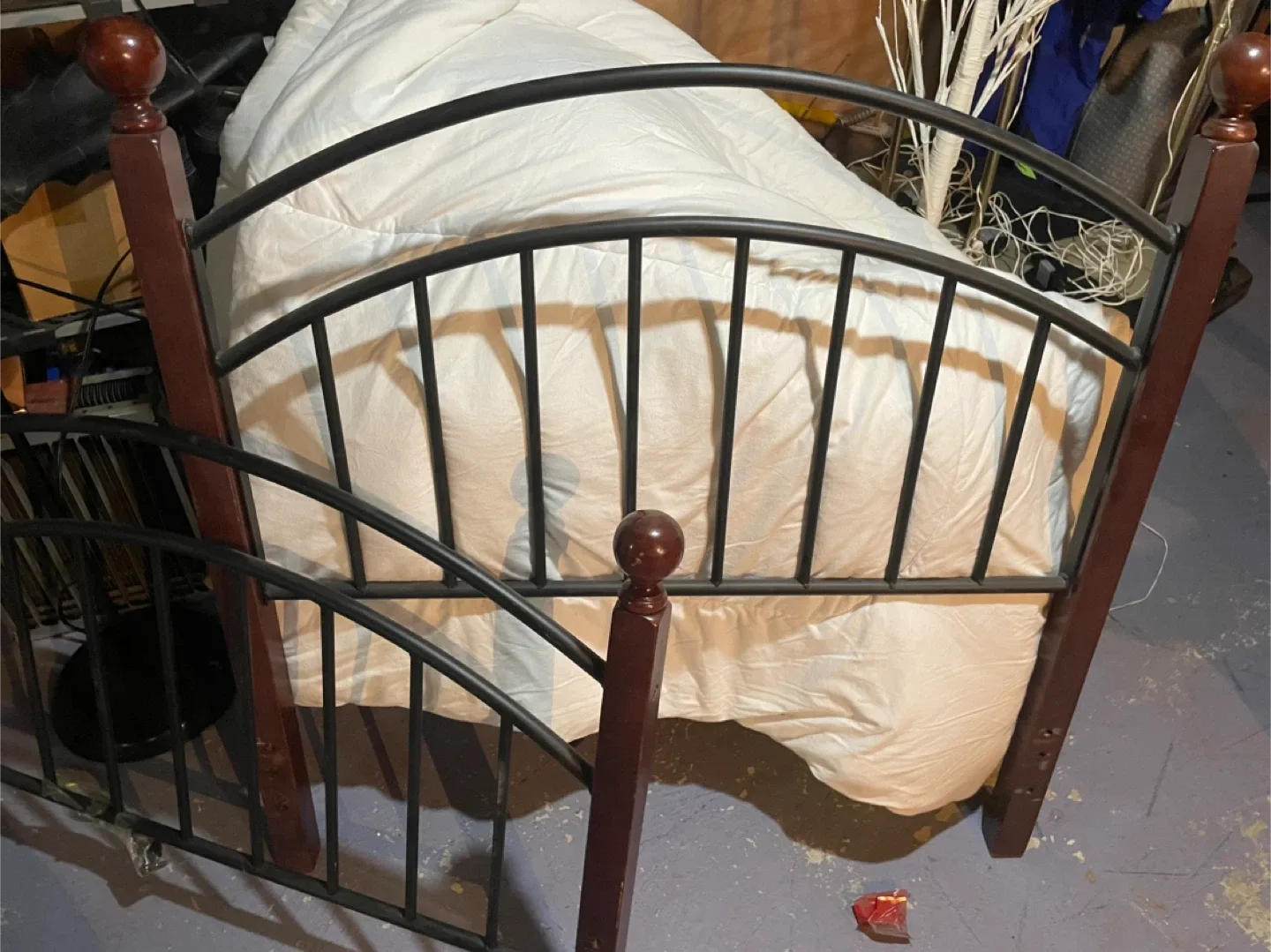 Twin Bed Frame - Black Metal & Wood image indicator(3)