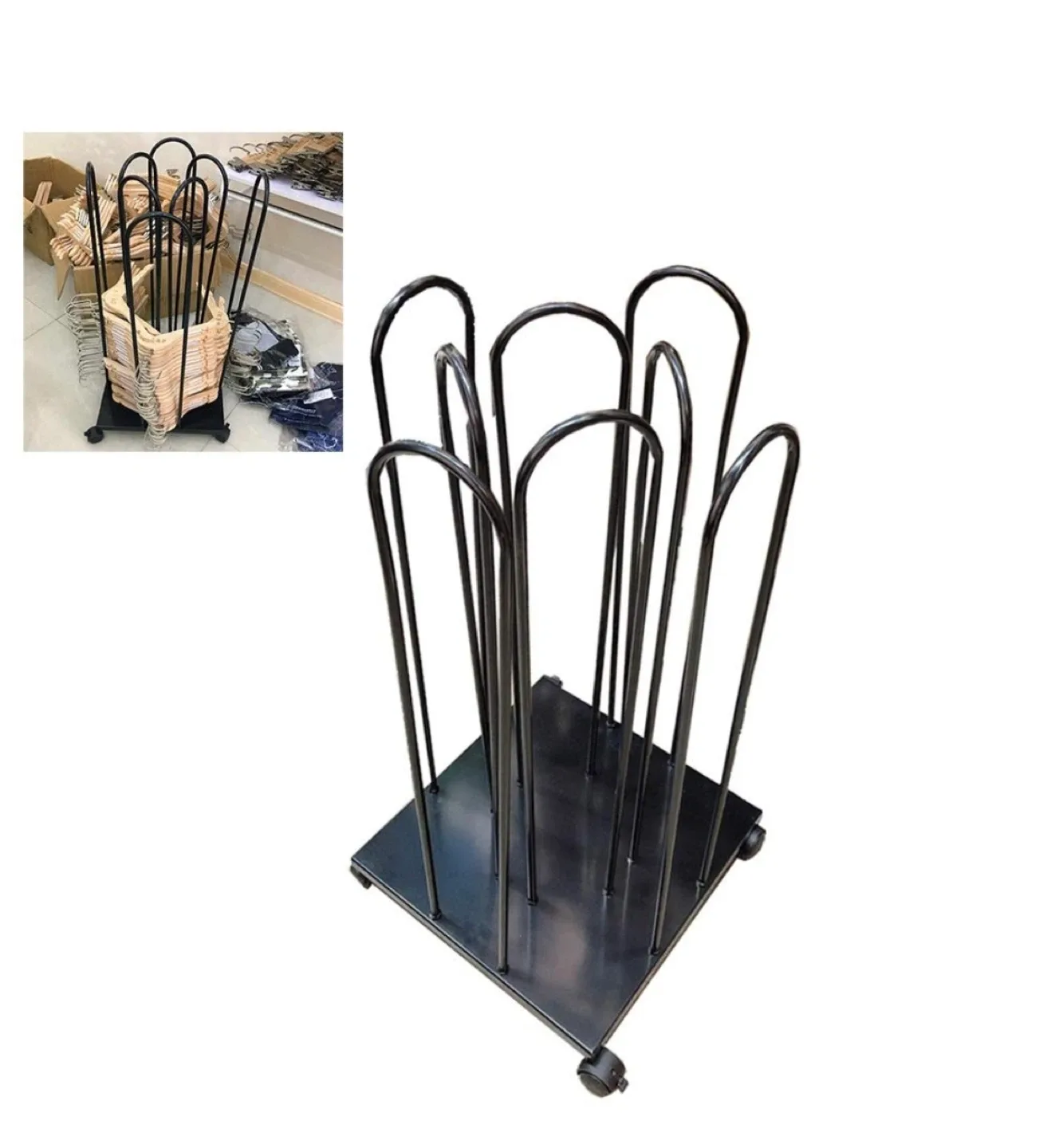 Black Metal Clothing Rack Display Stand image indicator(3)