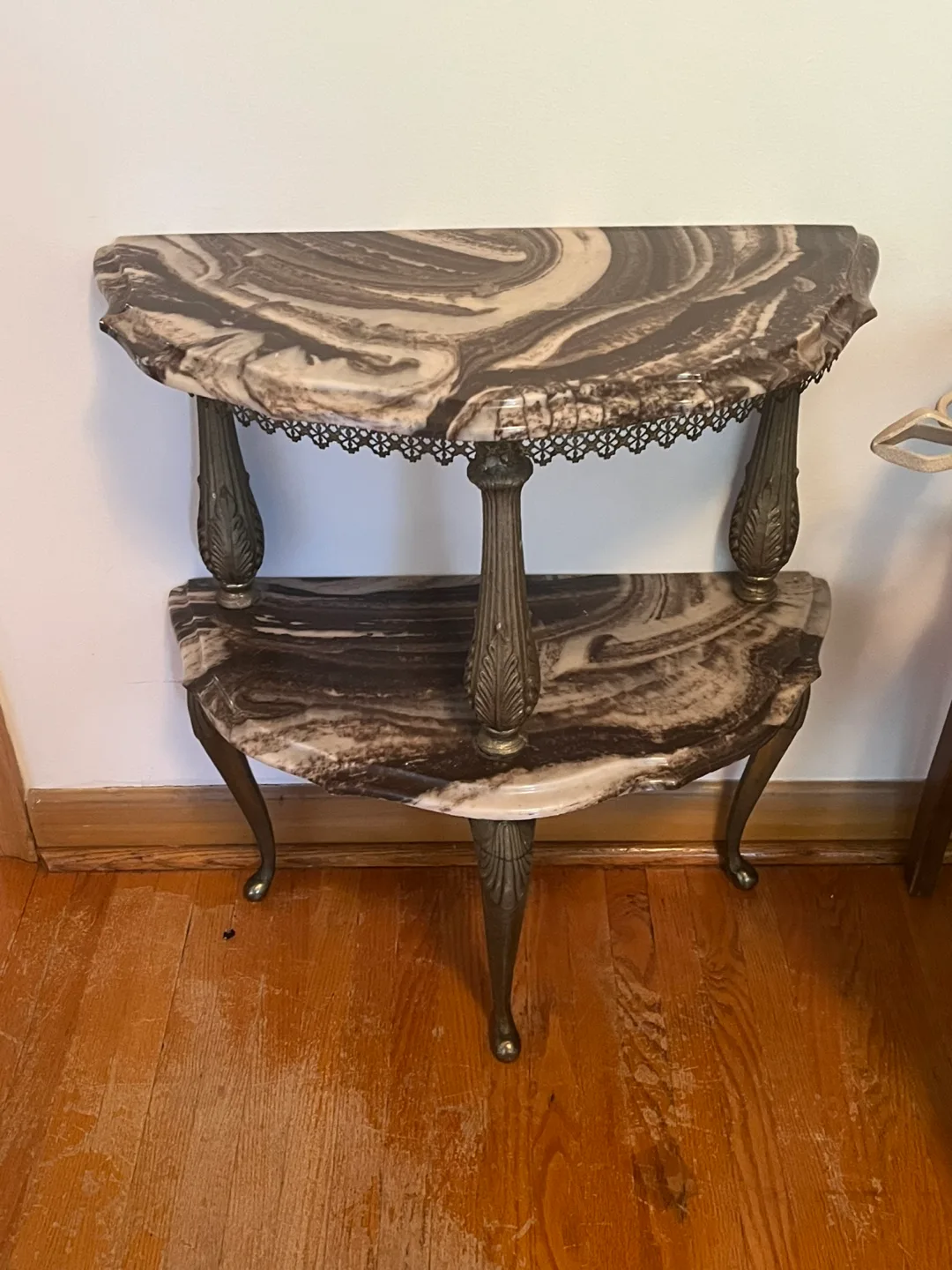 Vintage Marble Top Tiered Side Table image indicator(3)