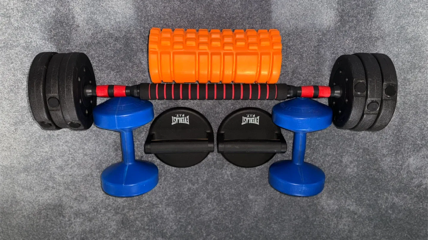 Dumbbell Set with Everlast Fit Discs & Foam Roller image indicator(2)