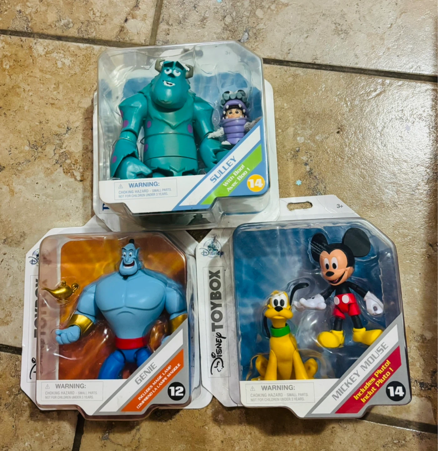 Disney Toybox Figures - Sulley, Genie, Mickey Mouse