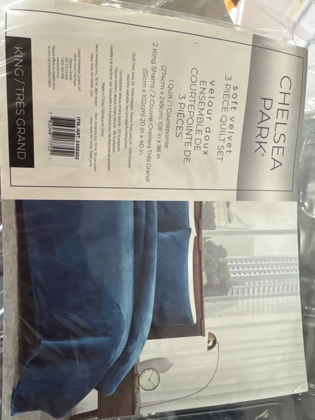 Chelsea Park Soft Velvet 3-Piece Quilt Set (King) thumbnail
