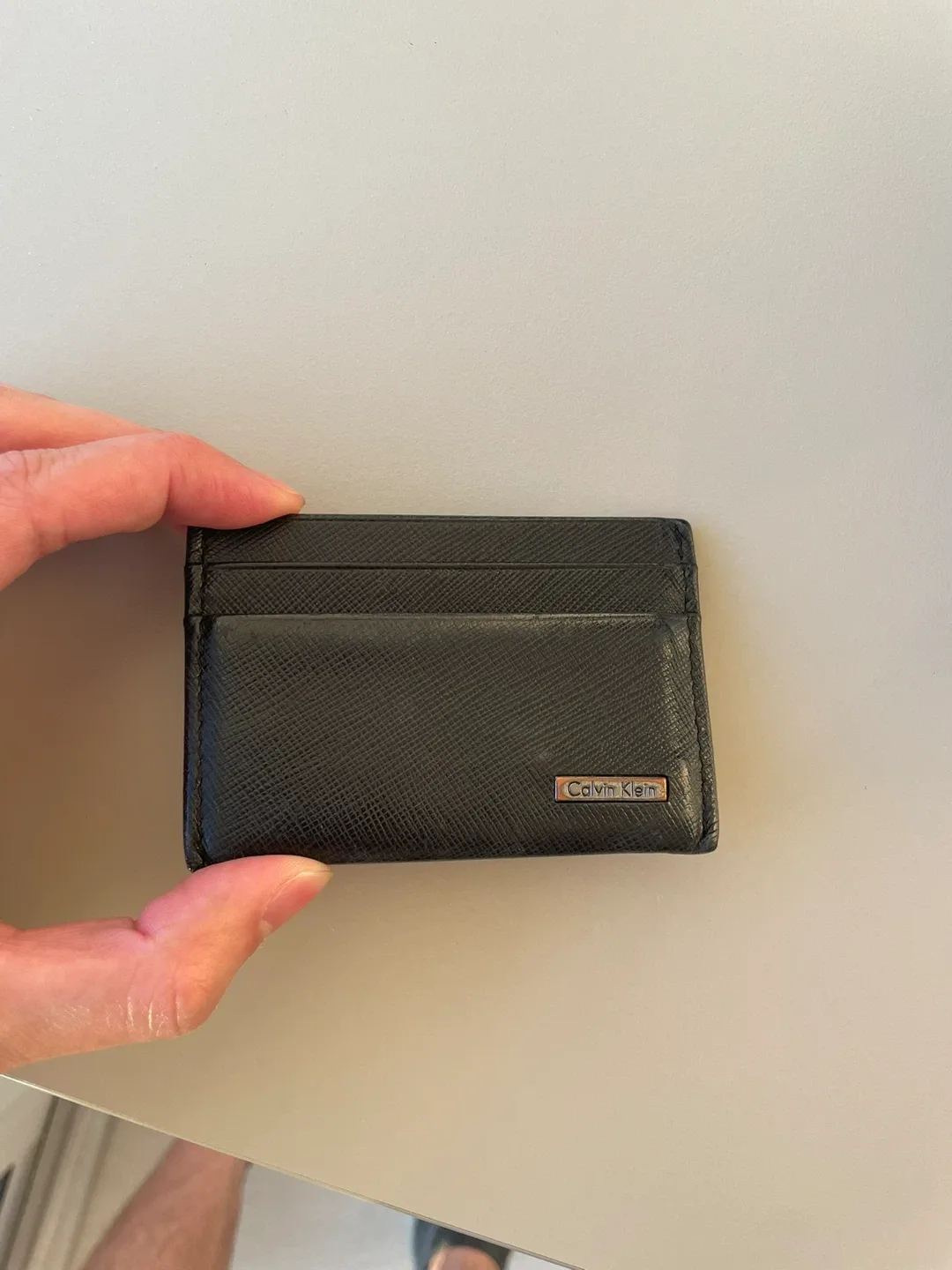 Calvin Klein Black Leather Card Holder thumbnail