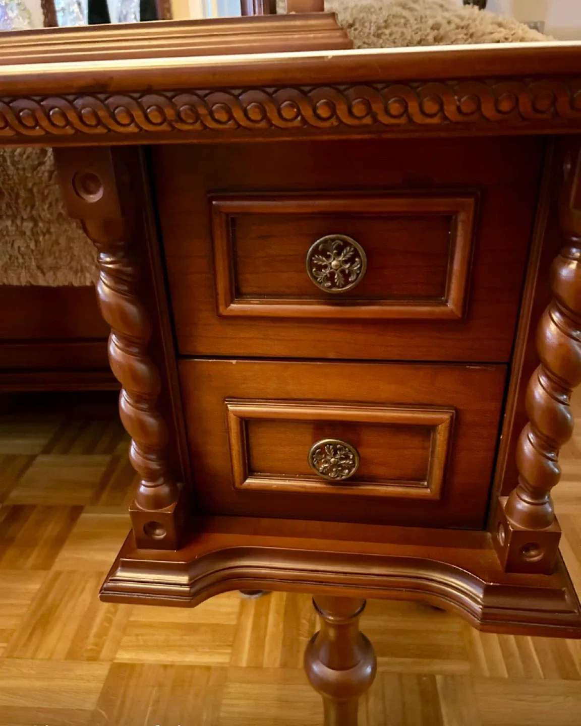 Antique Vanity Table with Mirror Marble Top image indicator(5)