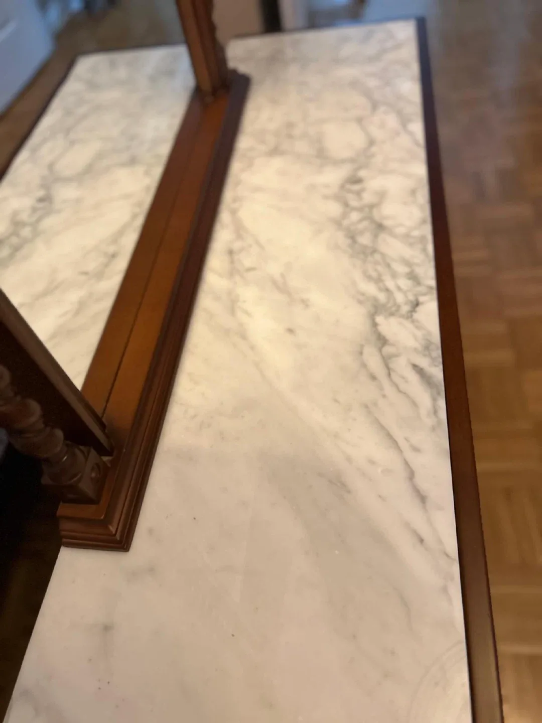 Antique Vanity Table with Mirror Marble Top image indicator(4)