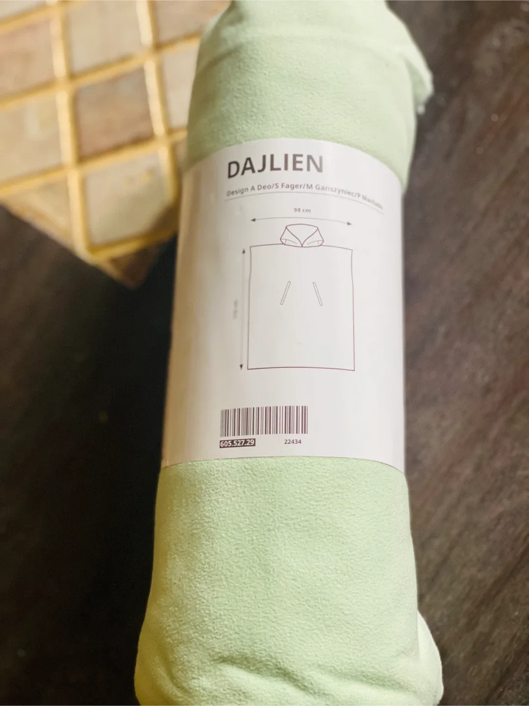 IKEA Dajlien Hooded Poncho Towel - Light Green thumbnail