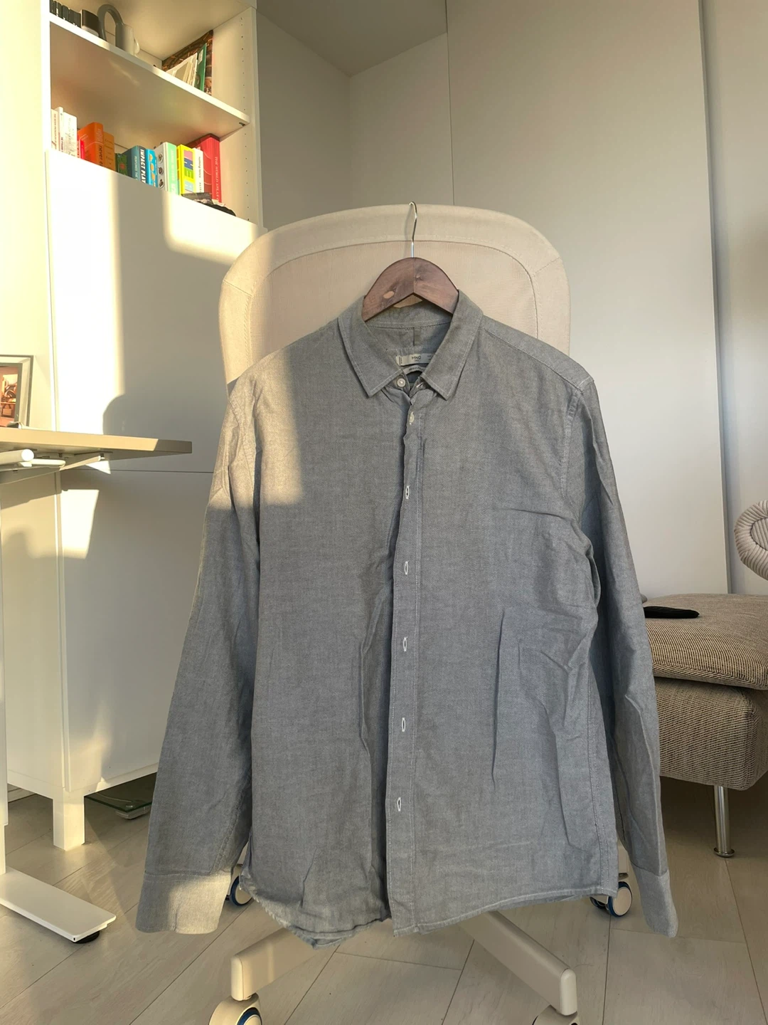 Mango men Grey Long Sleeve Button Down Shirt