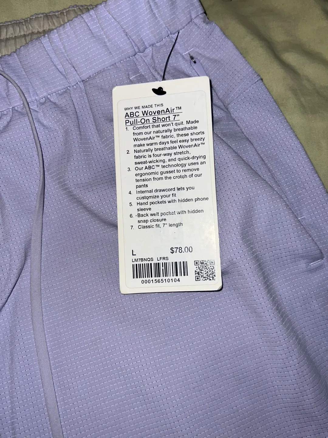 Lululemon ABC WovenAir Pull-On Short 7" Size L image indicator(4)