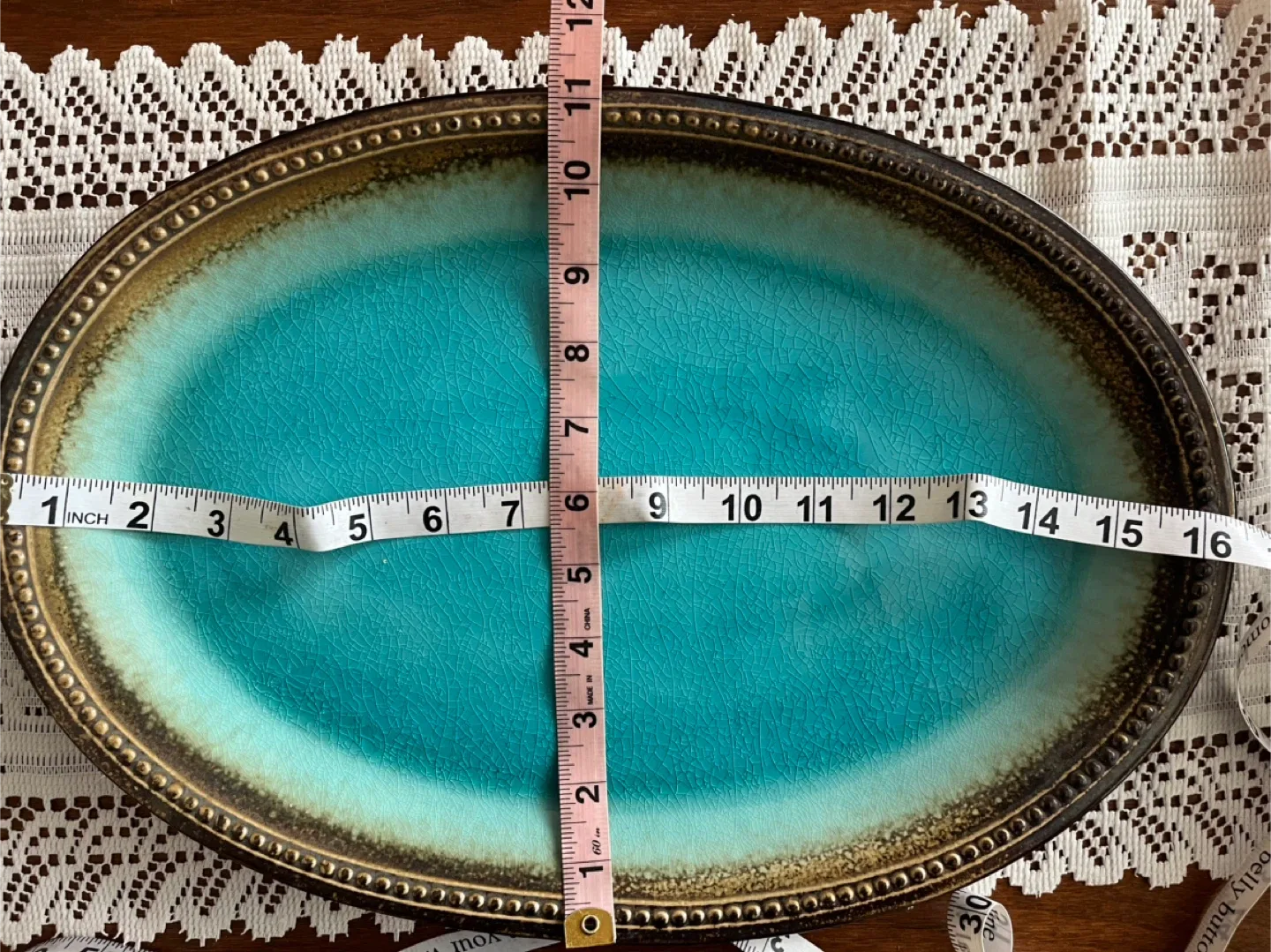 Infinity Stoneware Serving Platter - Turquoise, 16 inch image indicator(5)