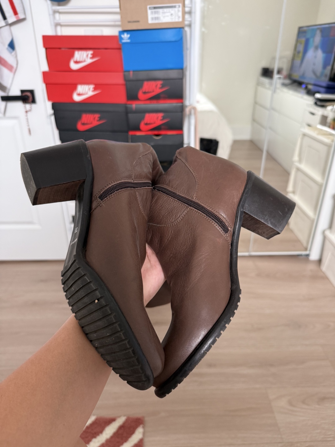 Lady Doc Brown Leather Boots - Size 38 - photo 3