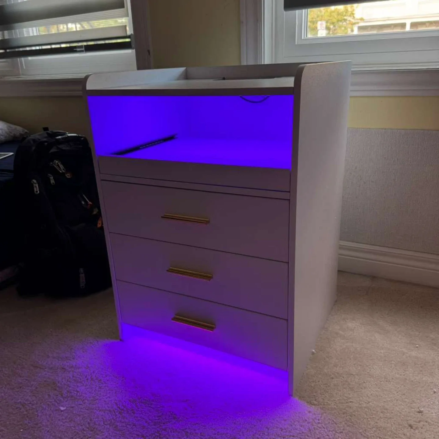 White Nightstand with USB Charging Station image indicator(7)