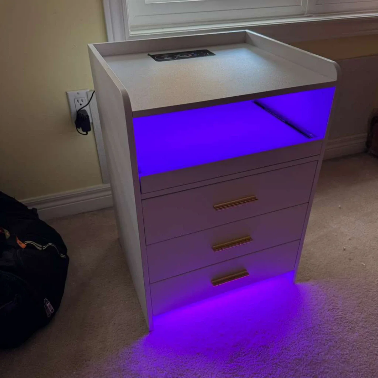 White Nightstand with USB Charging Station image indicator(9)