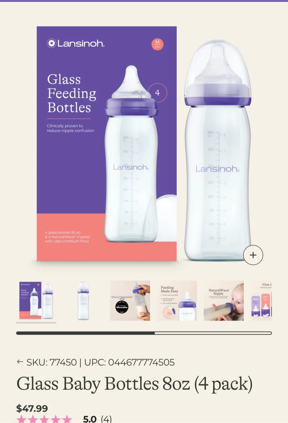 Lansinoh 240ml glass bottles-4pack image indicator(3)