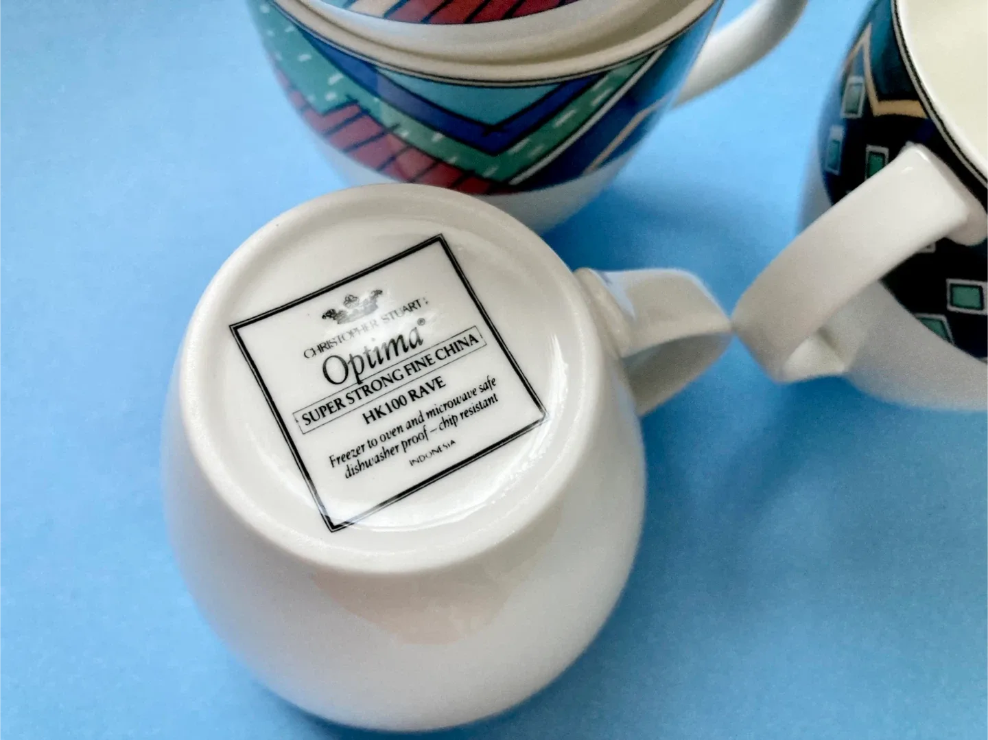 Vintage Postmodern Set of 4 Mugs 1990s image indicator(3)