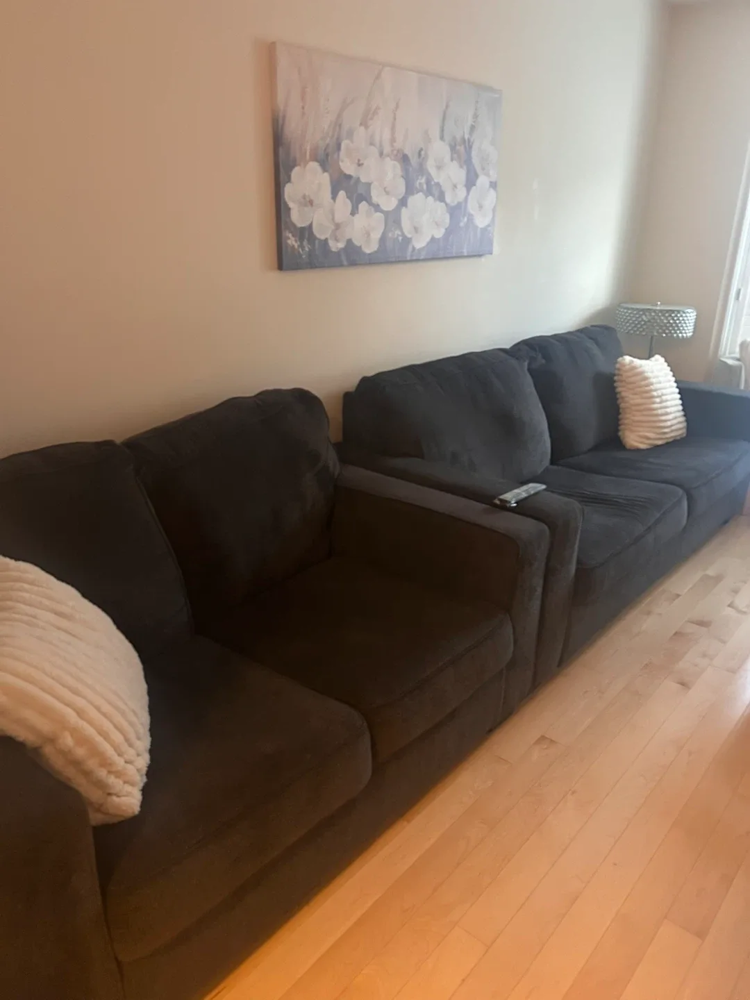 Dark Grey/ black TWO Sofas for sale thumbnail