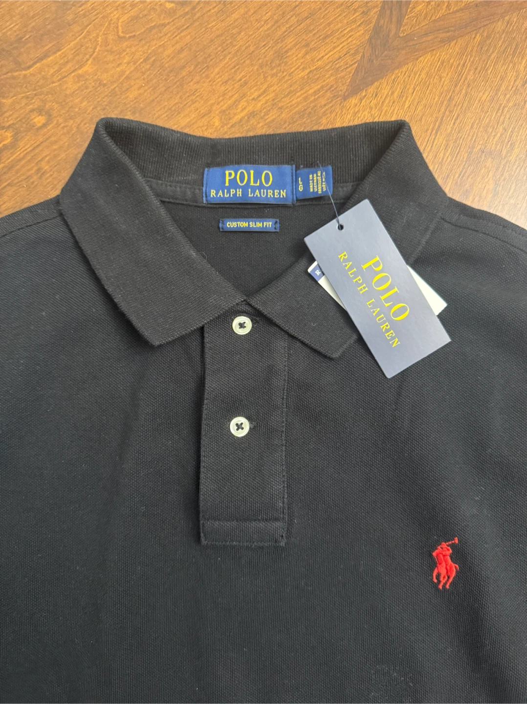 New Polo Ralph Lauren Black Custom Slim Fit Polo - L - photo 2