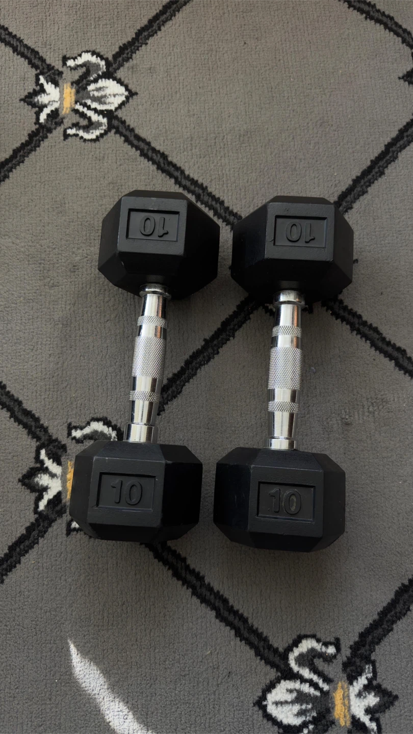 Pair of 10 lbs Hex Dumbbells