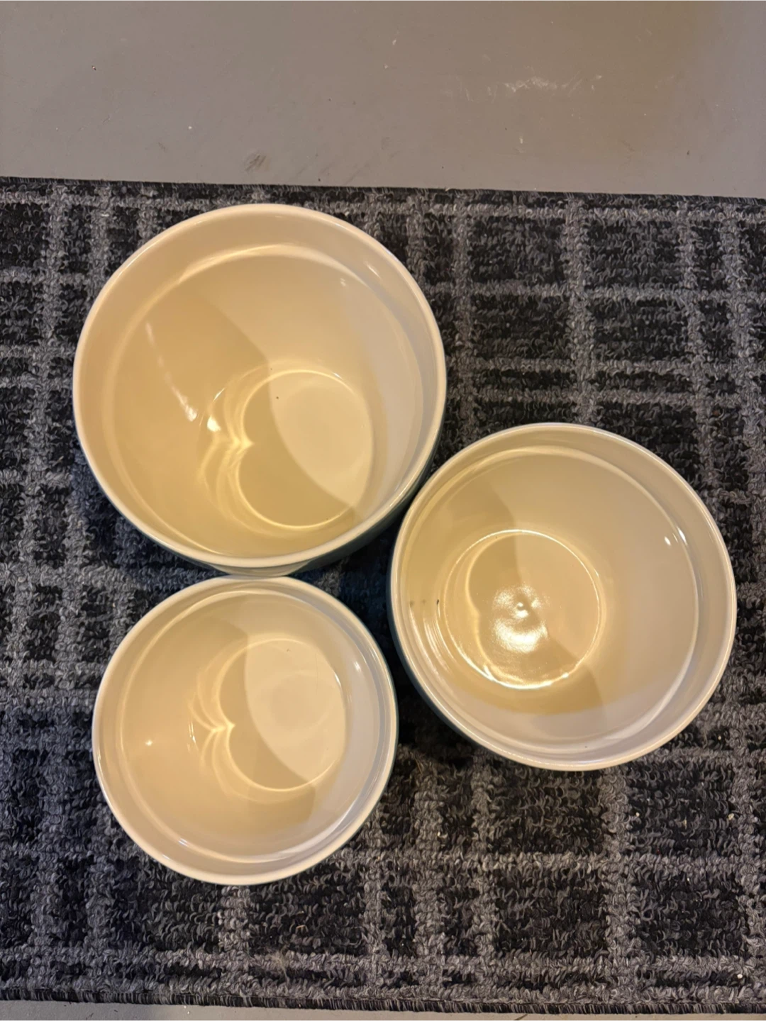 Set of 3 Blue Ceramic Mixing Bowls - photo 2