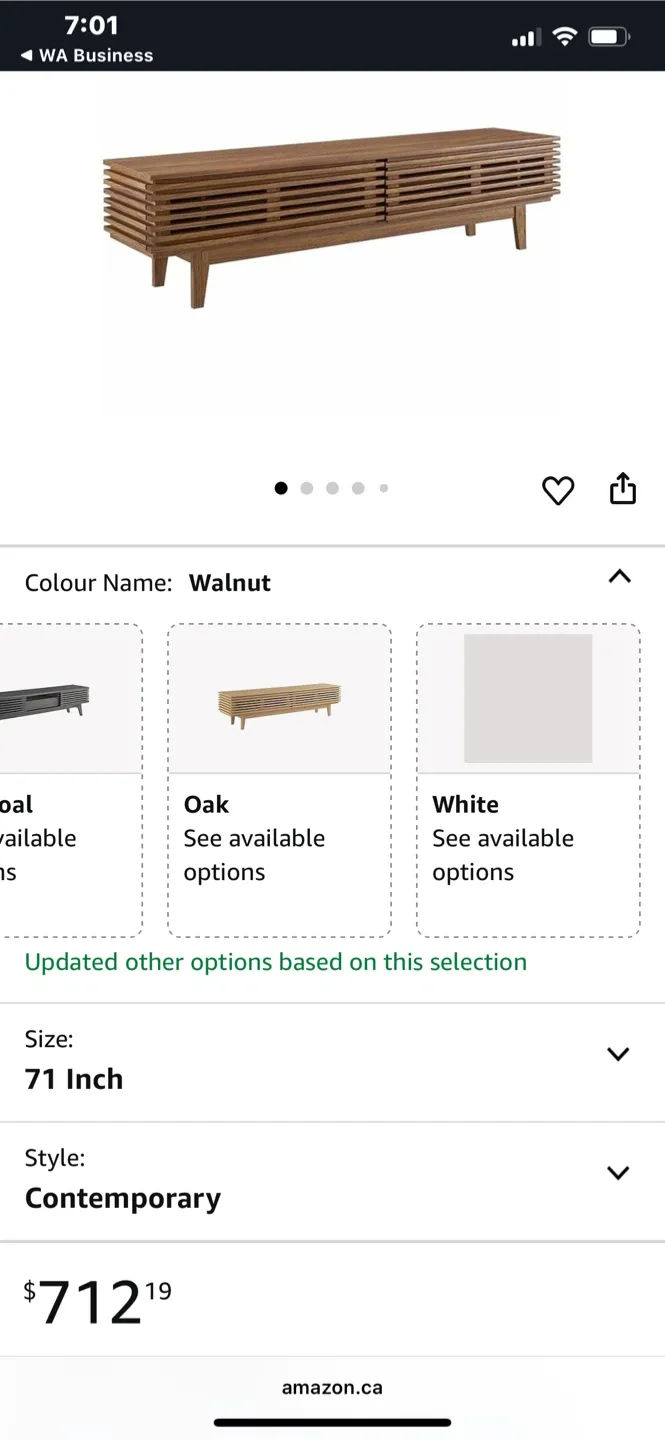 Brown Wood TV Stand - 71" Wide image indicator(7)