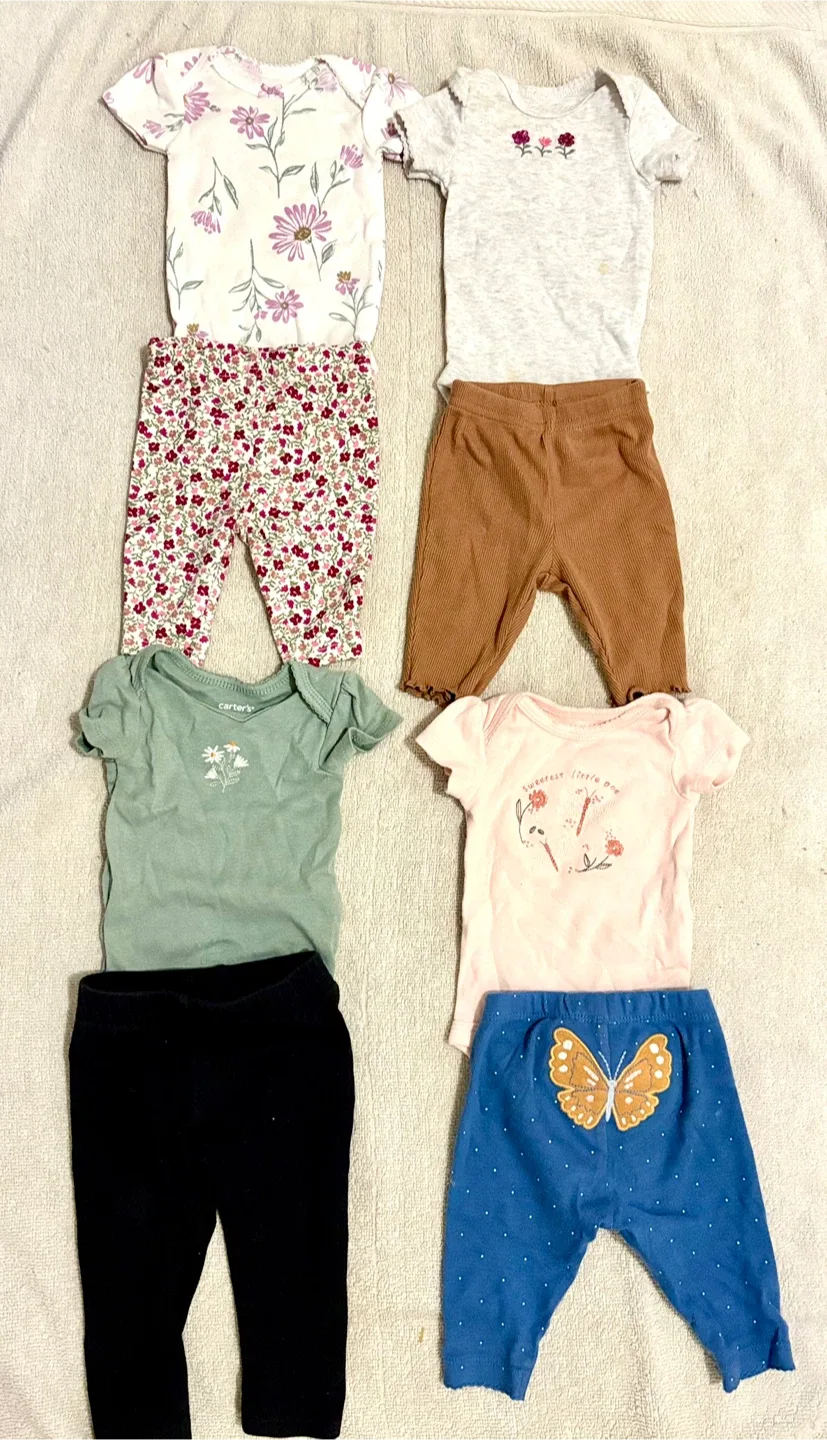 Carter's Baby Clothes Bundle - Bodysuits & Pants thumbnail