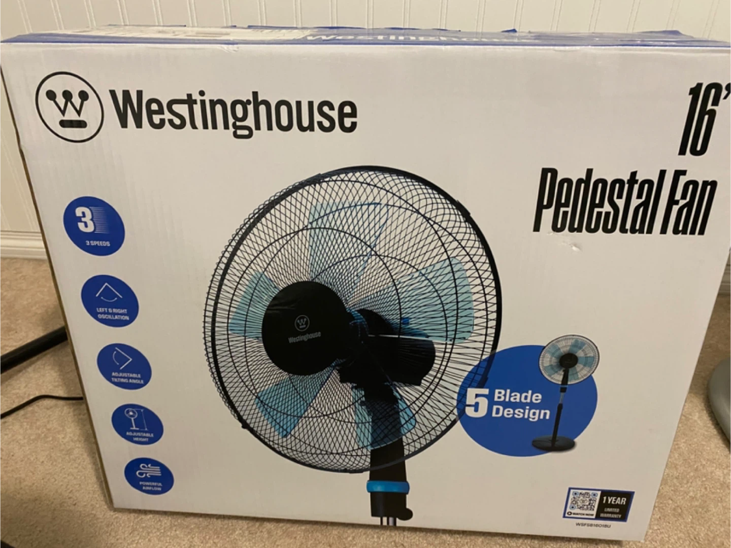 Westinghouse 16" Pedestal Fan - New in Box! - photo 2