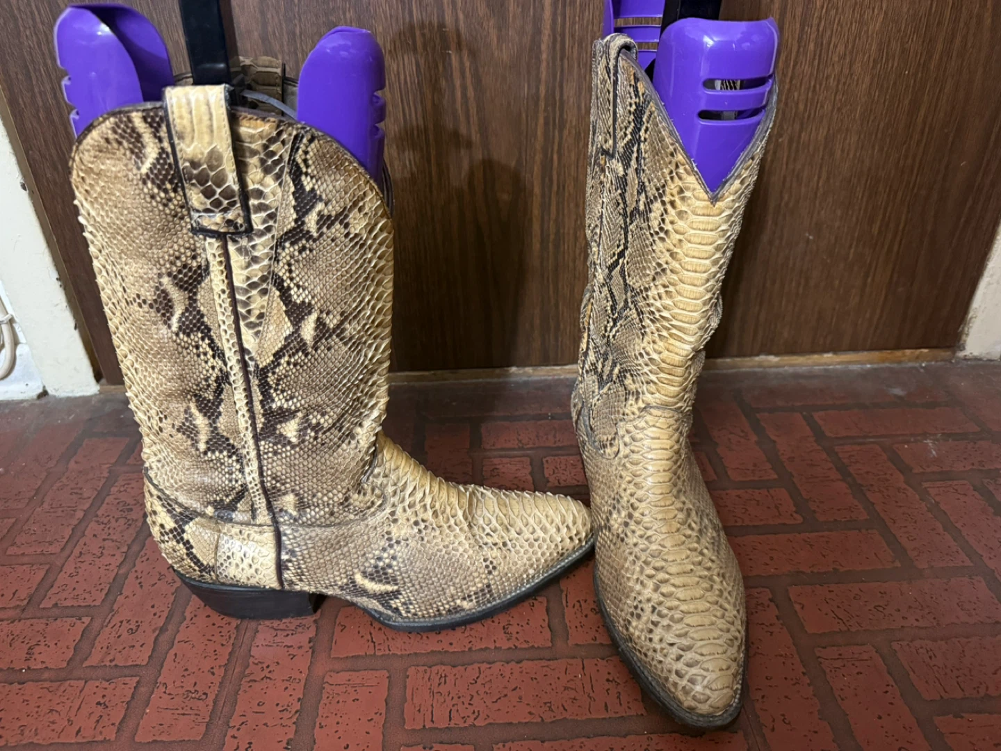 Python skin cowboy boots - photo 2