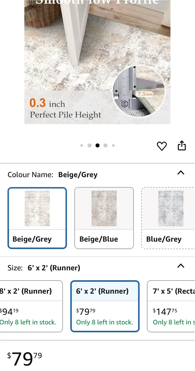 Brand new 2x6 Washable Runner Rug image indicator(8)