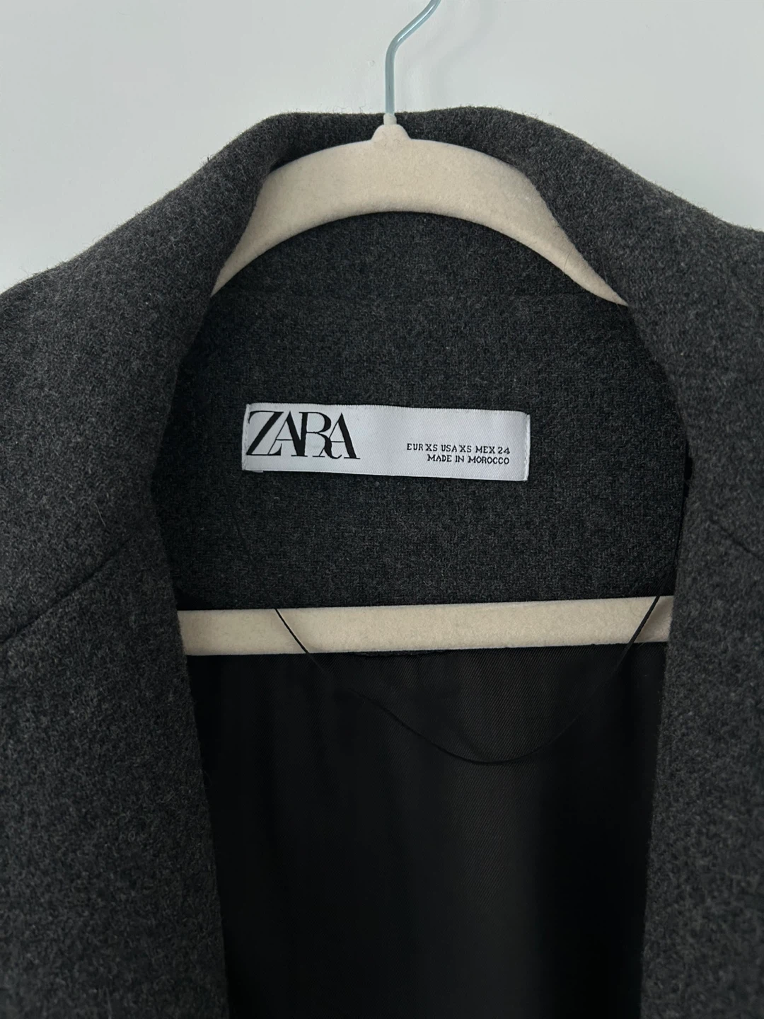ZARA Dark Grey Long Wrap Coat – Size XS - photo 3