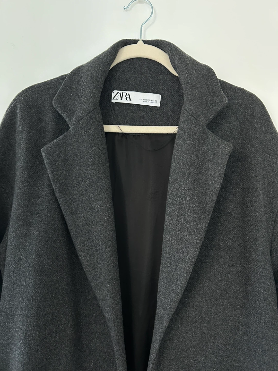 ZARA Dark Grey Long Wrap Coat – Size XS - photo 5