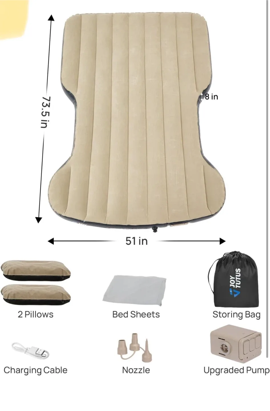 JoyTutus SUV Air Mattress - Car Bed image indicator(2)