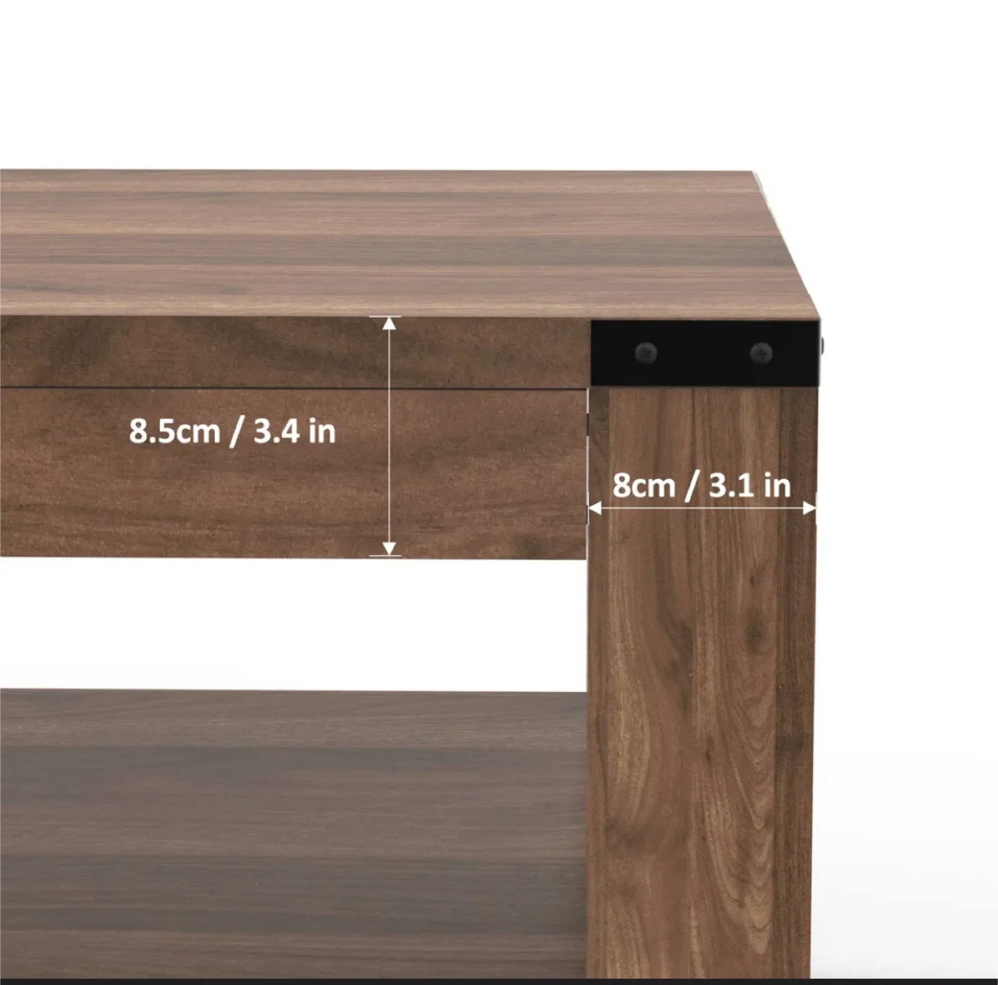 Brown Wood Coffee Table with Shelf image indicator(6)