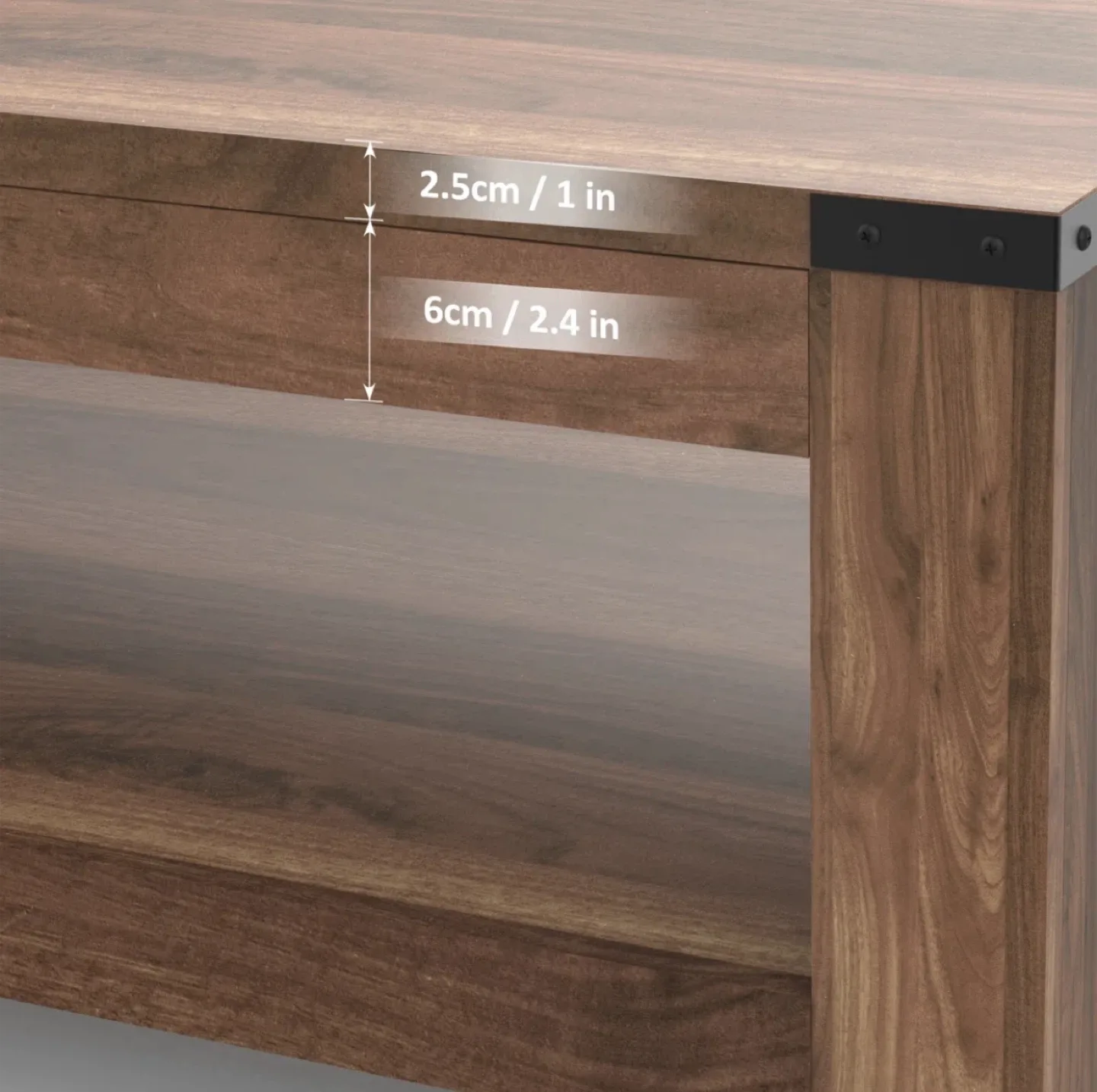 Brown Wood Coffee Table with Shelf image indicator(5)