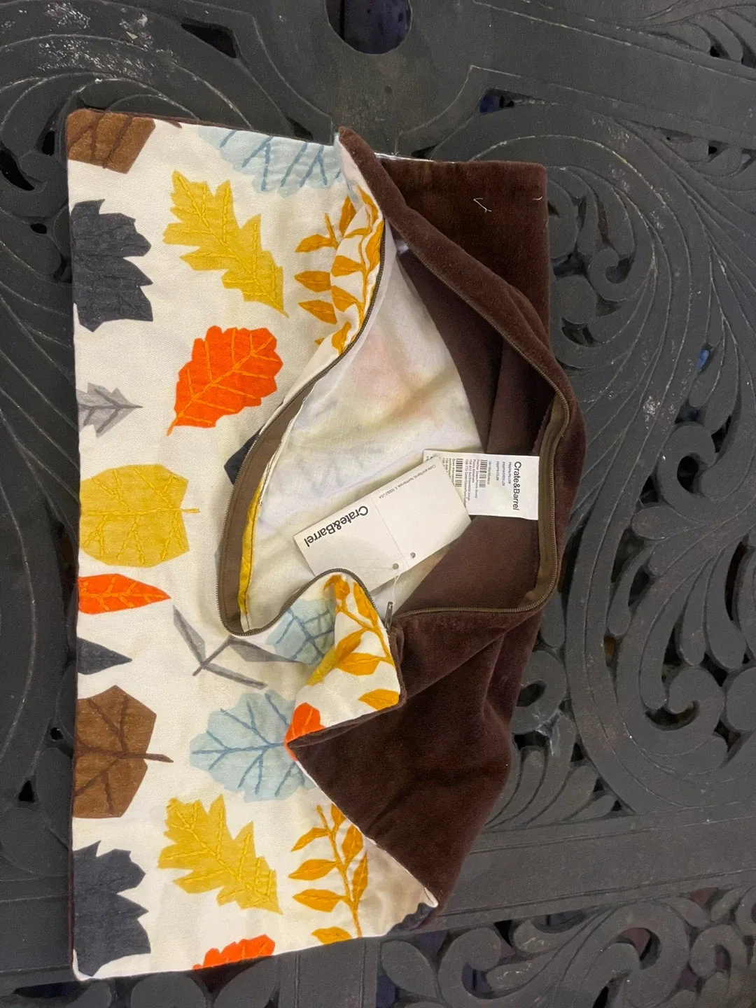 Crate & Barrel Leaf Print Pillow Cover - New image indicator(2)