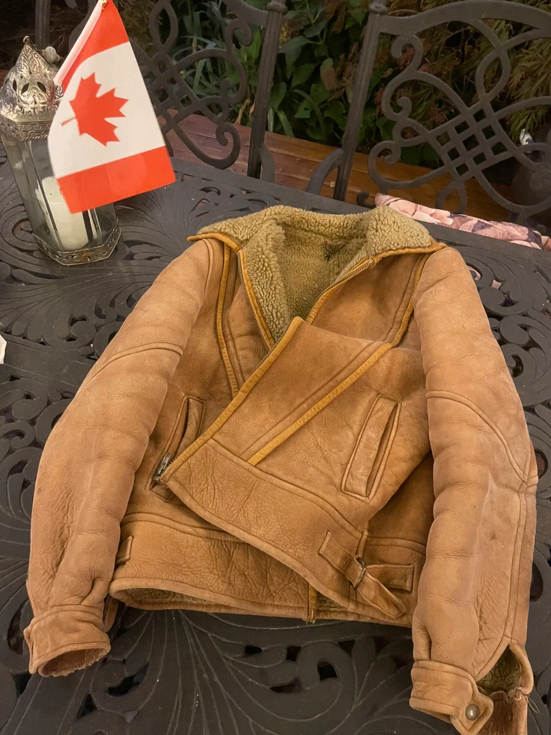 Vintage Robert Chernin Shearling Leather Jacket image indicator(2)