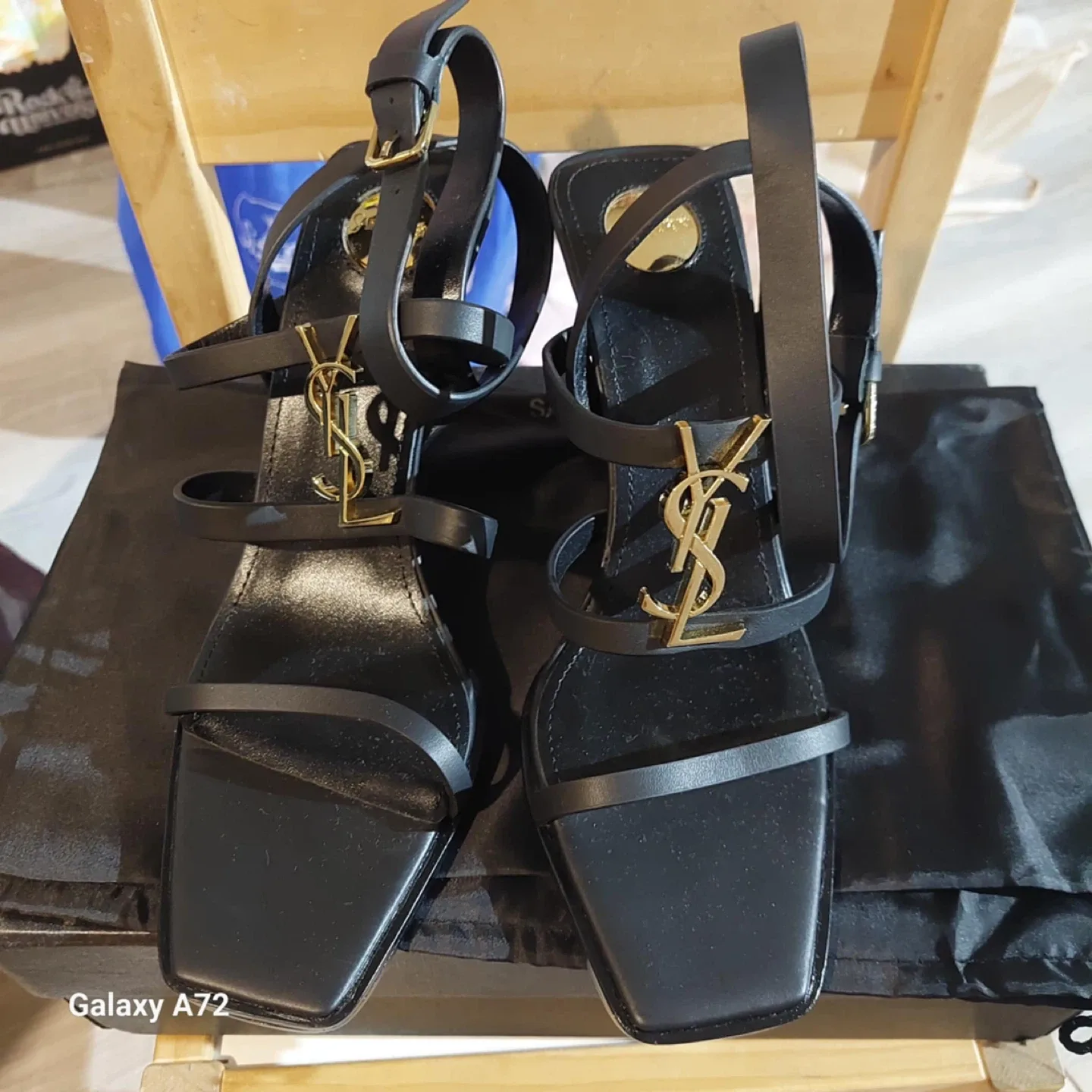 Saint Laurent Black Leather Heels, Size 37 thumbnail