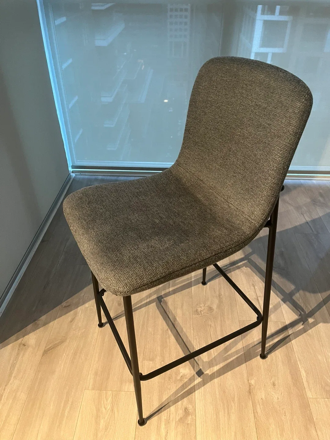 3 Structube Grey Upholstered Bar Stool thumbnail