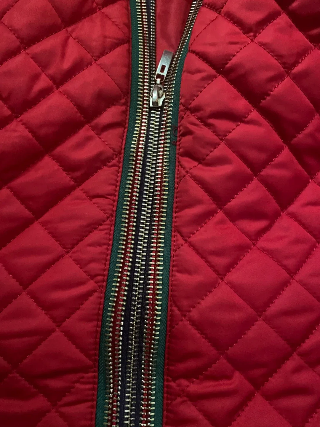 Winter Women Jacket Red Quilted Hooded Jacket Size X-Large image indicator(5)