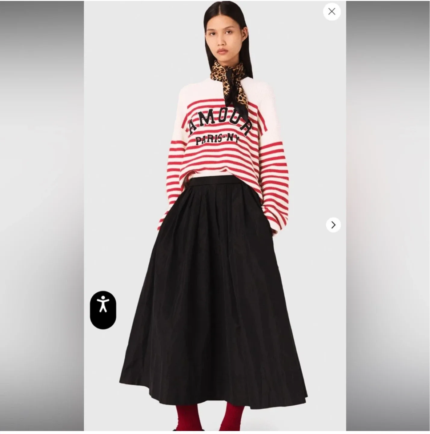 Maje - maxi skirt with contrast waistband **Sz Medium** image indicator(2)